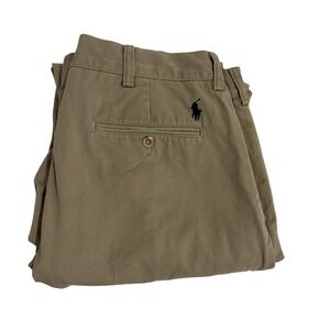 Polo Ralph Lauren Preston Khaki Pants Mens 34 X 31 Beige Flat Front Straight Leg
